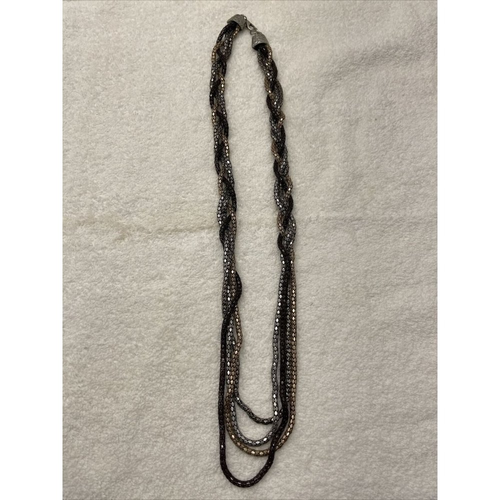 Vintage Cold water Creek Braided Chain Necklace 30”